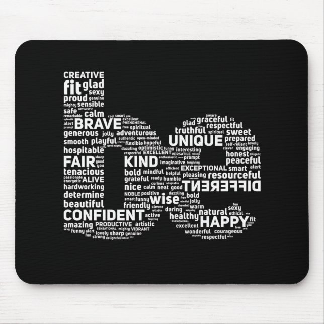 Tapis De Souris Carte de souris d'art Word inspiré (Devant)