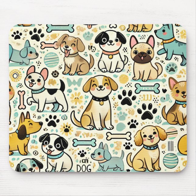 Tapis De Souris Carte de souris de chien adorable (Devant)