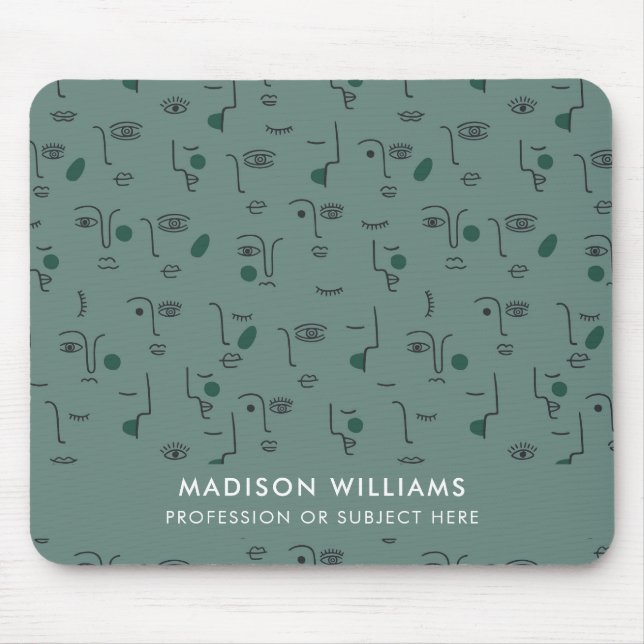 Tapis De Souris Carte de souris monogramme du client (Devant)