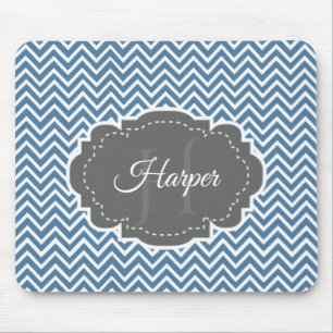 Tapis De Souris Carte de souris personnalisée Chevron bleu