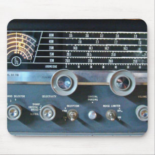 Tapis De Souris Carte de souris radio vintage à ondes courtes