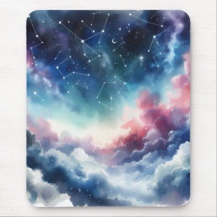 Tapis De Souris Carte de souris Sky de nuit Drelike Watercolor