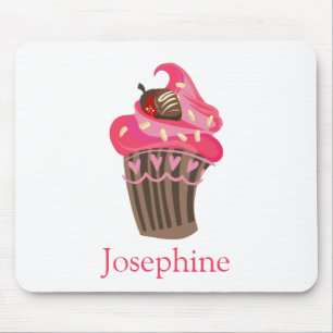 Tapis De Souris Carte de souris Whimsy Pink Cupcake