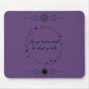 Tapis De Souris Carte de souris Wiccan Rede Witch