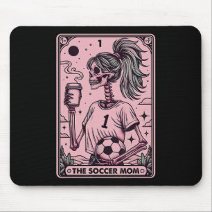 Tapis De Souris Carte de tarot de maman de football féminine, mama