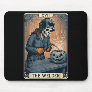 Tapis De Souris Carte de Tarot de Soudure Squelette Femme Pipeline