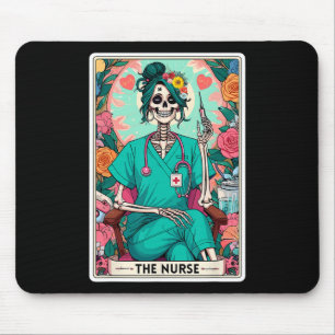 Tapis De Souris Carte de Tarot infirmière drôle Skeleton Nurse Wit