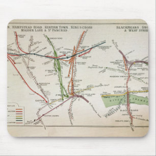 Tapis De Souris Carte de transport de Londres, c.1915
