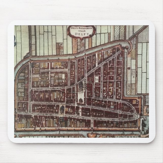Tapis De Souris Carte de ville de Delft 1649 (Devant)