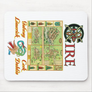 Tapis De Souris Carte de villes d'Eire
