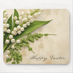 Tapis De Souris Carte de vœux de Pâques Muguet Élégant