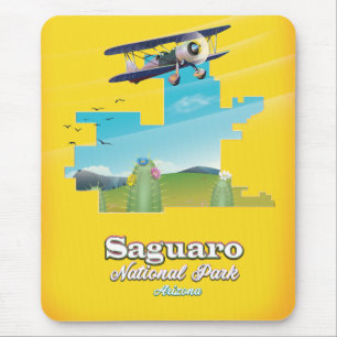 Tapis De Souris carte de voyage du parc national de saguaro