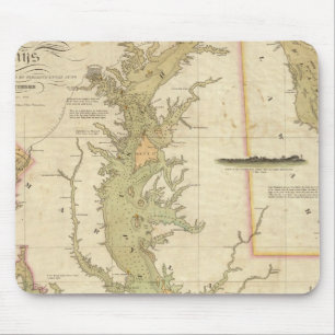 Tapis De Souris Carte des baies de Chesapeake et Delaware