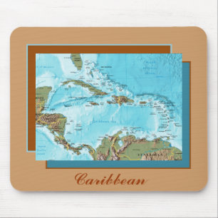 Tapis De Souris Carte des Caraïbes Mousepad