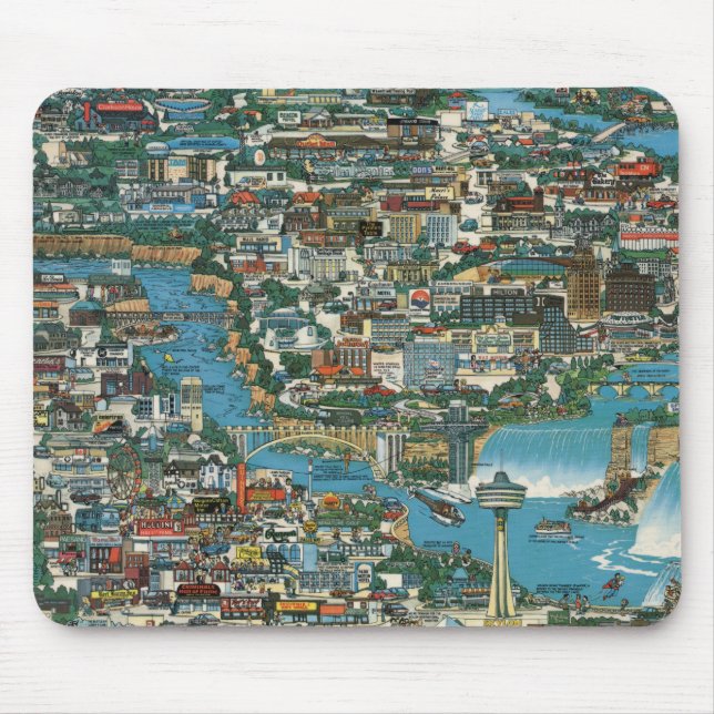 Tapis De Souris Carte des chutes du Niagara (Devant)