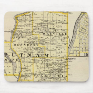 Tapis De Souris Carte des comtés de Putnam et de l'est du Marshal