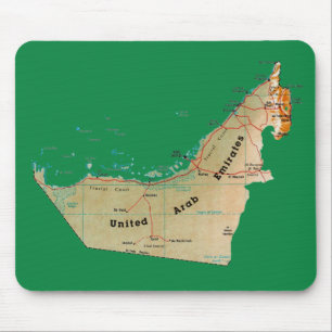 Tapis De Souris Carte des Émirats arabes unis Mousepad