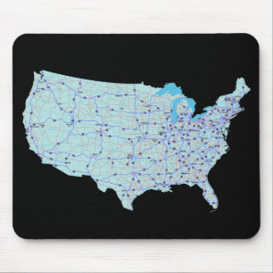 Tapis De Souris Carte des États-Unis Mousepad