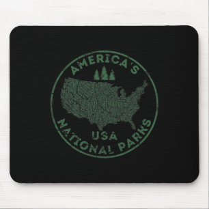 Tapis De Souris Carte des parcs nationaux Randonnée Voyage Camping
