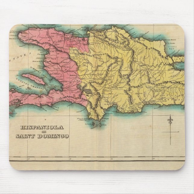 Tapis De Souris Carte D'Hispaniola, Ou Saint-Domingue (Devant)
