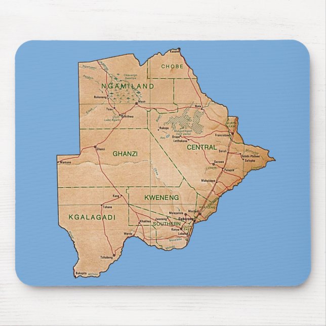 Tapis De Souris Carte du Botswana Mousepad (Devant)