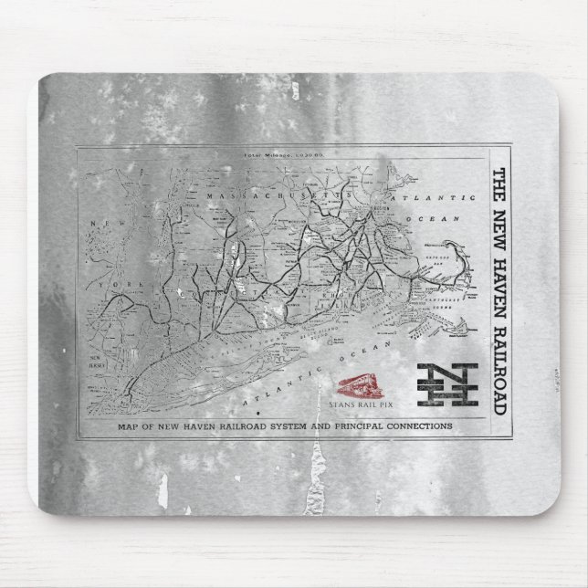 Tapis De Souris Carte du chemin de fer New Haven 1956 (Devant)