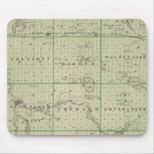 Tapis De Souris Carte du comté de Faribault, Minnesota