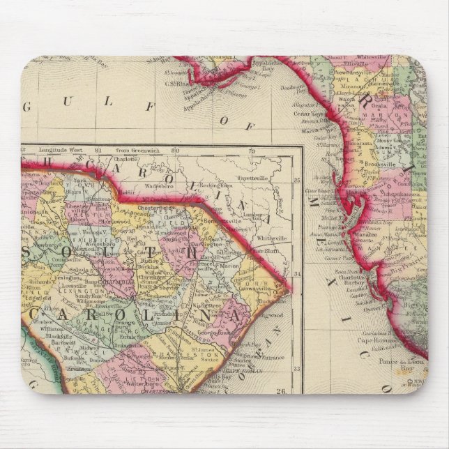Tapis De Souris Carte Du Comté De Floride (Devant)