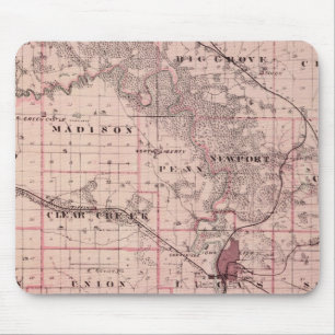 Tapis De Souris Carte du comté de Johnson, État de l'Iowa