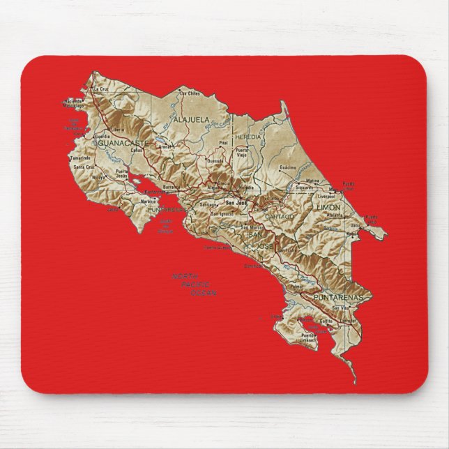 Tapis De Souris Carte du Costa Rica Mousepad (Devant)