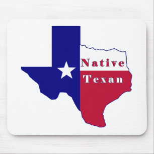 Tapis De Souris Carte du drapeau texan natif