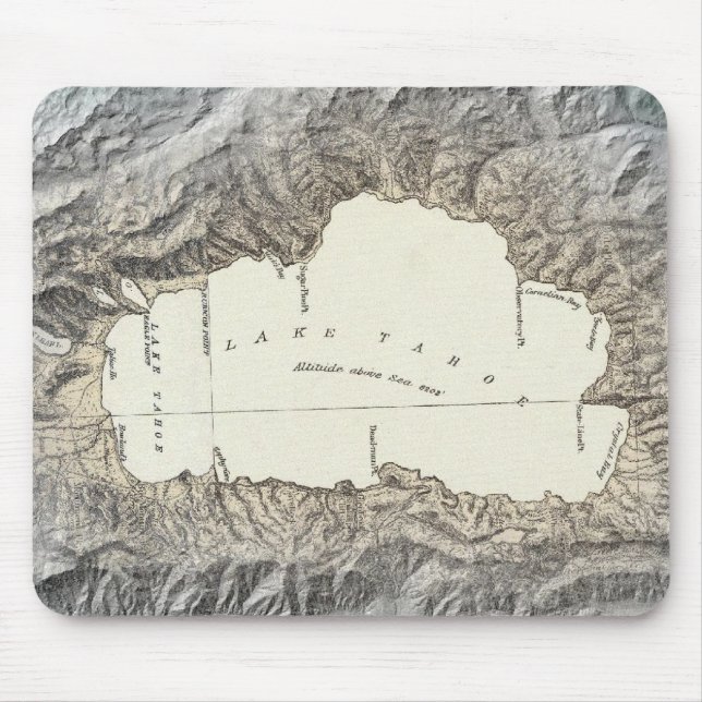 Tapis De Souris Carte du lac Tahoe (Devant)