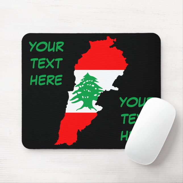 Tapis De Souris Carte du Liban avec drapeau (Avec souris)