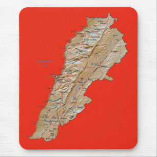 Tapis De Souris Carte du Liban Mousepad