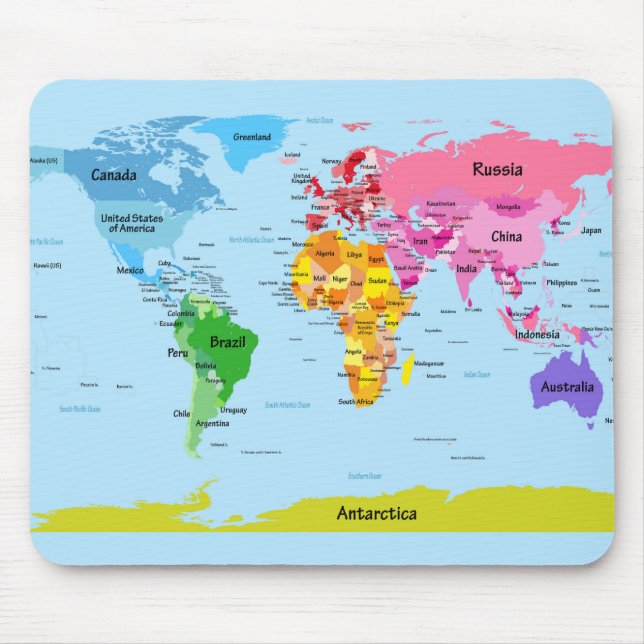 Tapis De Souris Carte du monde (Devant)