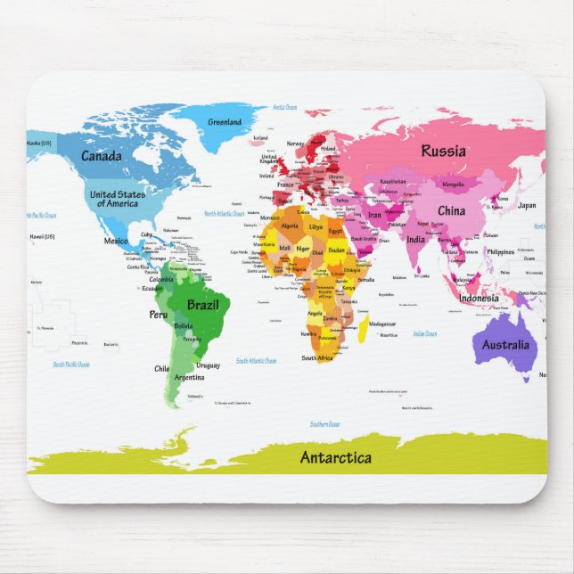 Tapis De Souris Carte du monde (Devant)