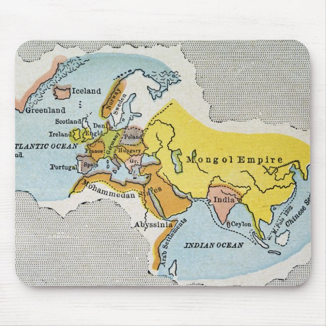 Tapis De Souris CARTE du MONDE, c1300. (Devant)