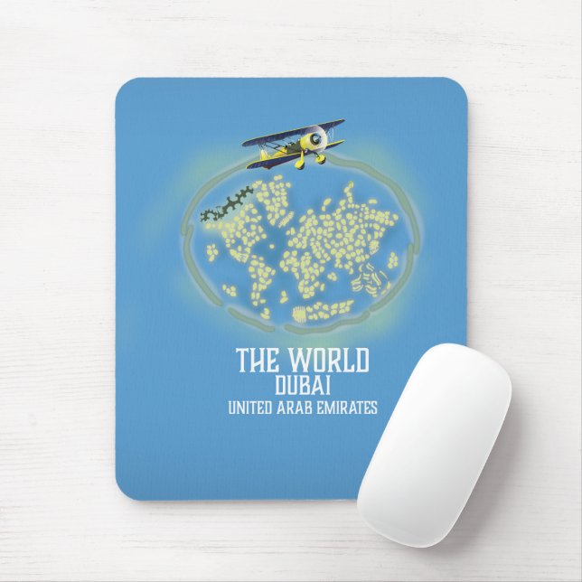 Tapis De Souris Carte du monde Dubaï Émirats arabes unis (Avec souris)