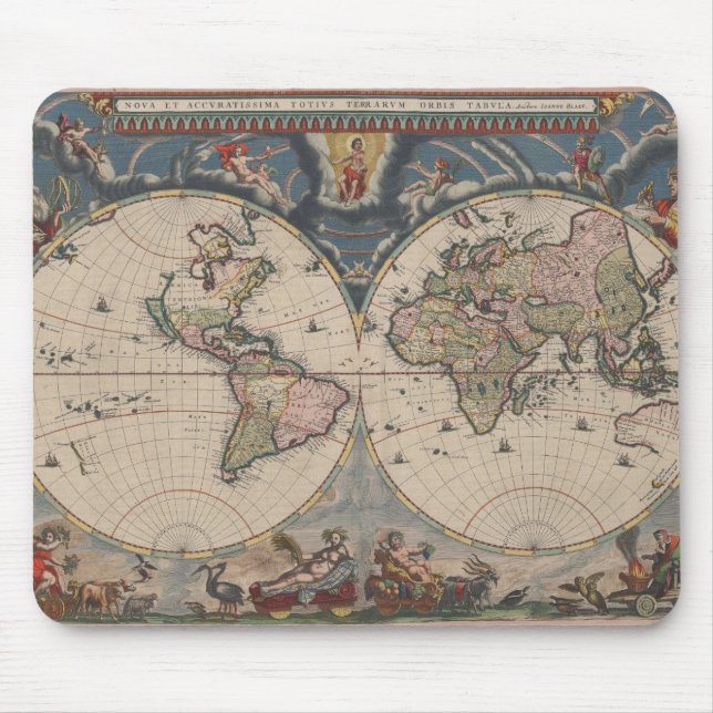 Tapis De Souris Carte du monde Globe Travel Antique (Devant)