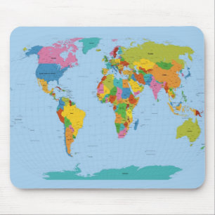 Tapis De Souris Carte du monde lumineuse