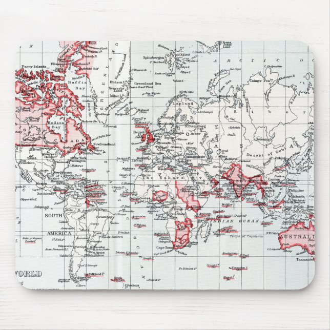 Tapis De Souris Carte du monde montrant les possessions (Devant)