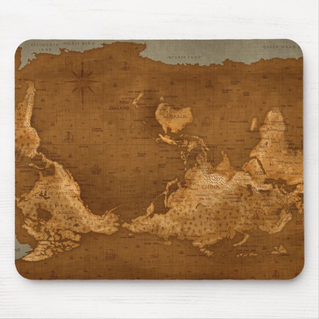 Tapis De Souris Carte du monde - upside-down (Devant)