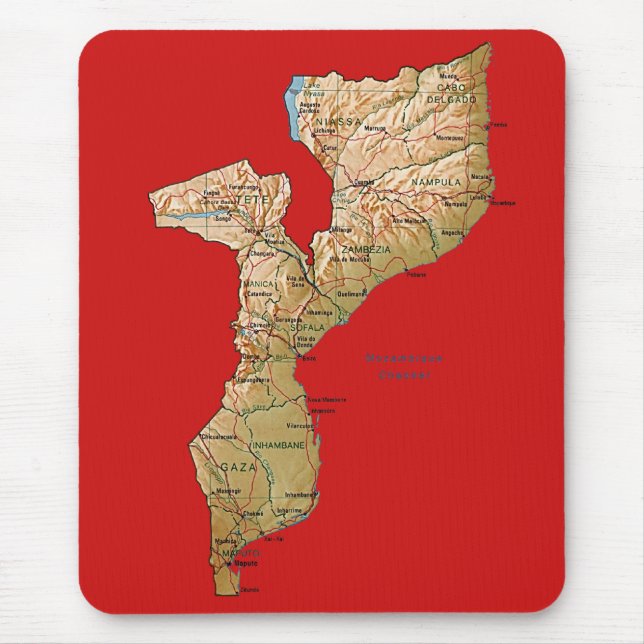 Tapis De Souris Carte du Mozambique Mousepad (Devant)