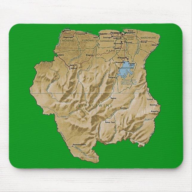 Tapis De Souris Carte du Suriname Mousepad (Devant)