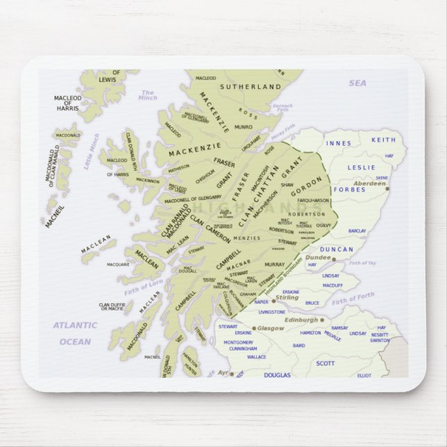 Tapis De Souris Carte écossaise de clan de l'Ecosse (Devant)