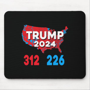 Tapis De Souris Carte électorale 2024 Trump 312 Élections rouges 2