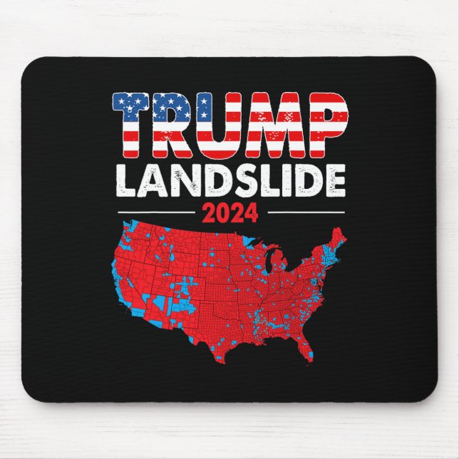 Tapis De Souris Carte électorale 2024 Trump Défilé Élections rouge (Devant)