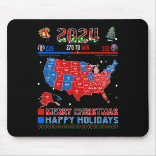 Tapis De Souris Carte électorale de 2024 Joyeux glissement de terr