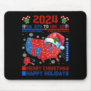 Tapis De Souris Carte électorale de 2024 Joyeux glissement de terr