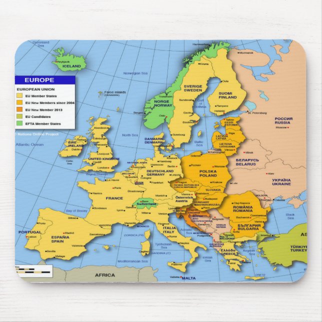 Tapis De Souris Carte européenne mousepad (Devant)